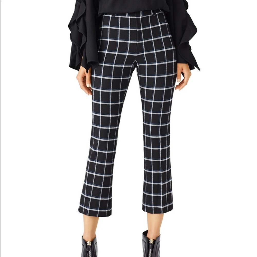 Derek Lam Black Printed Wool Pants Sz 2